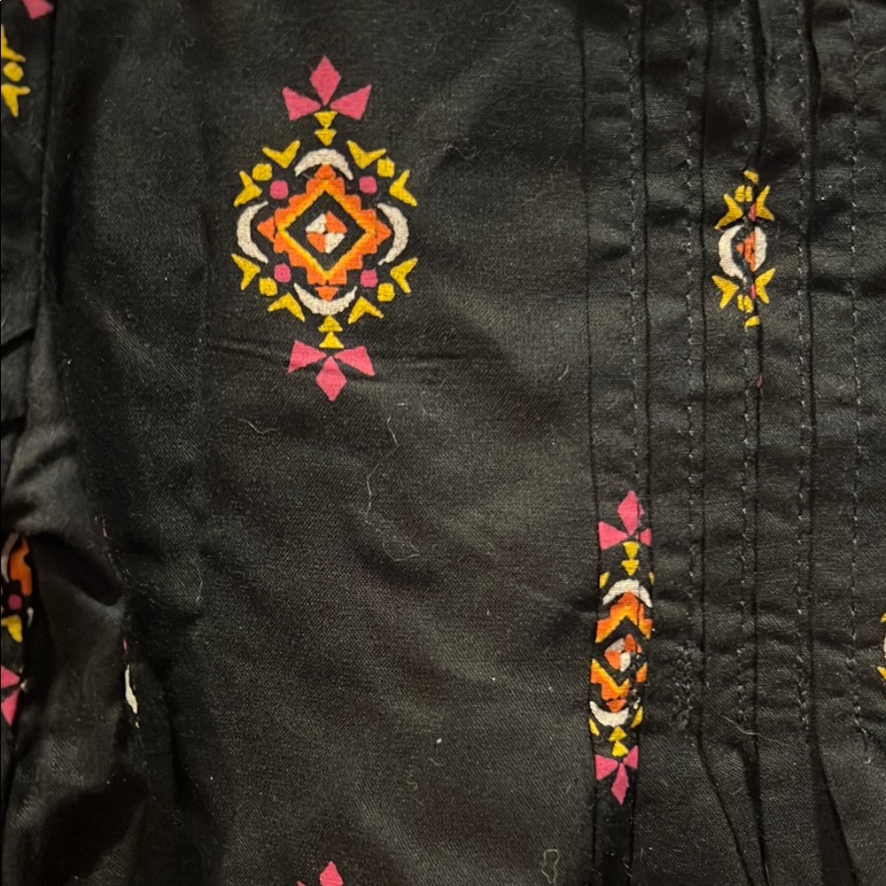 Old Navy Black and Pink Graphic Tunic Dress with Mandarin Collar - Picture 2 of 9